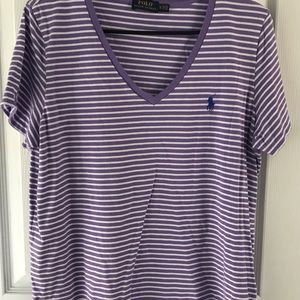 Polo shirt, purple strip size XL